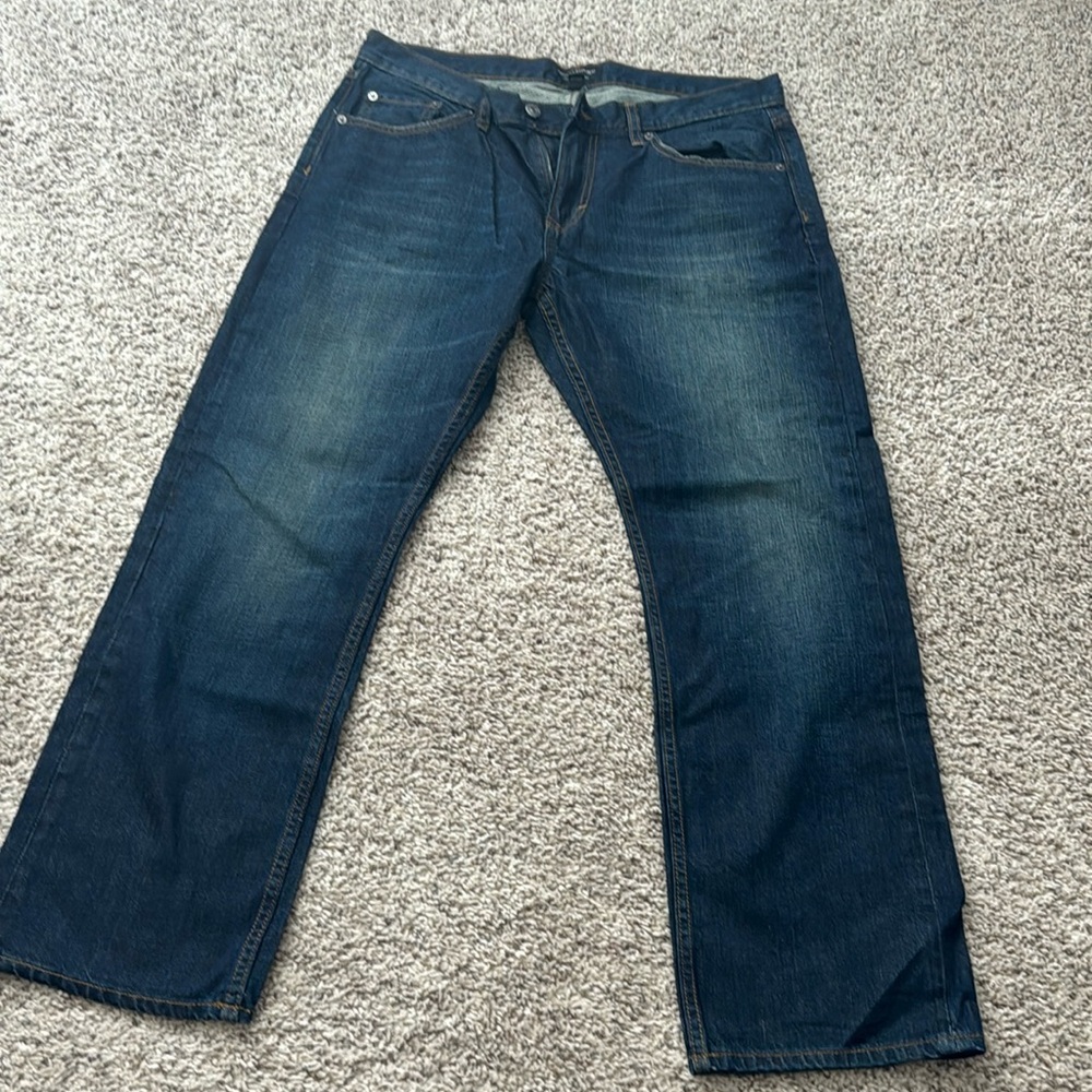 Men’s dark wash jeans. Banana Republic